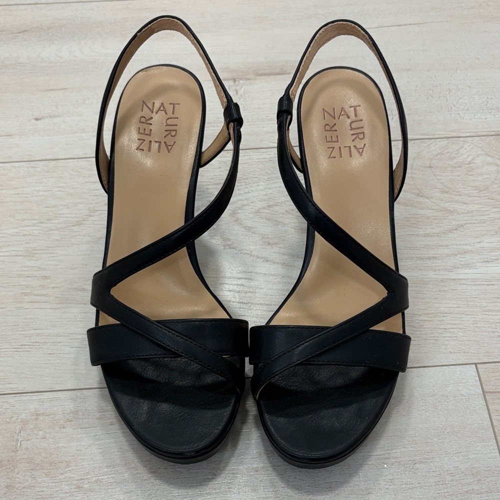 Naturalizer Black Strappy Heels